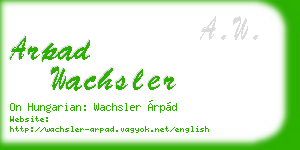 arpad wachsler business card