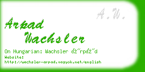 arpad wachsler business card